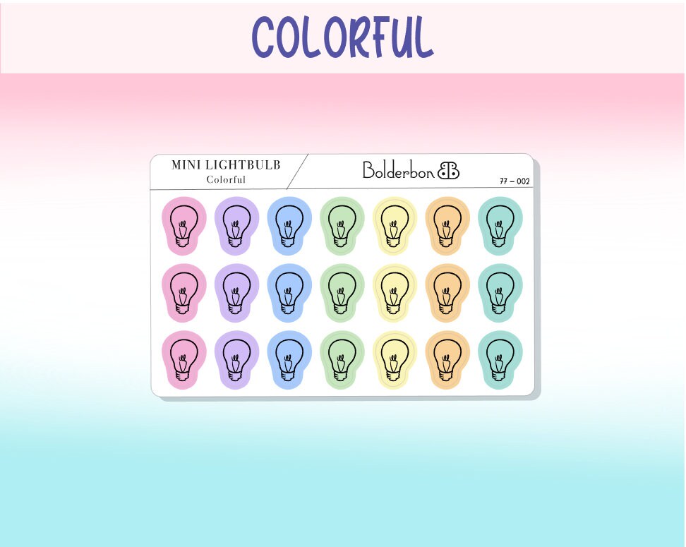 LIGHTBULB ICONS || Clear or White Matte Planner Stickers