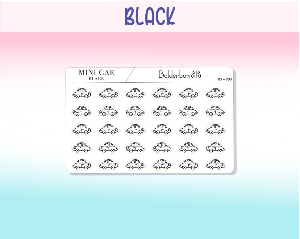CAR ICONS || Planner Stickers, Clear or White Matte