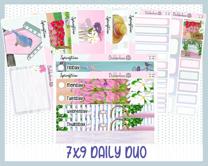 SPRINGTIME "7x9 Daily Duo" || Weekly Planner Sticker Kit for Erin Condren