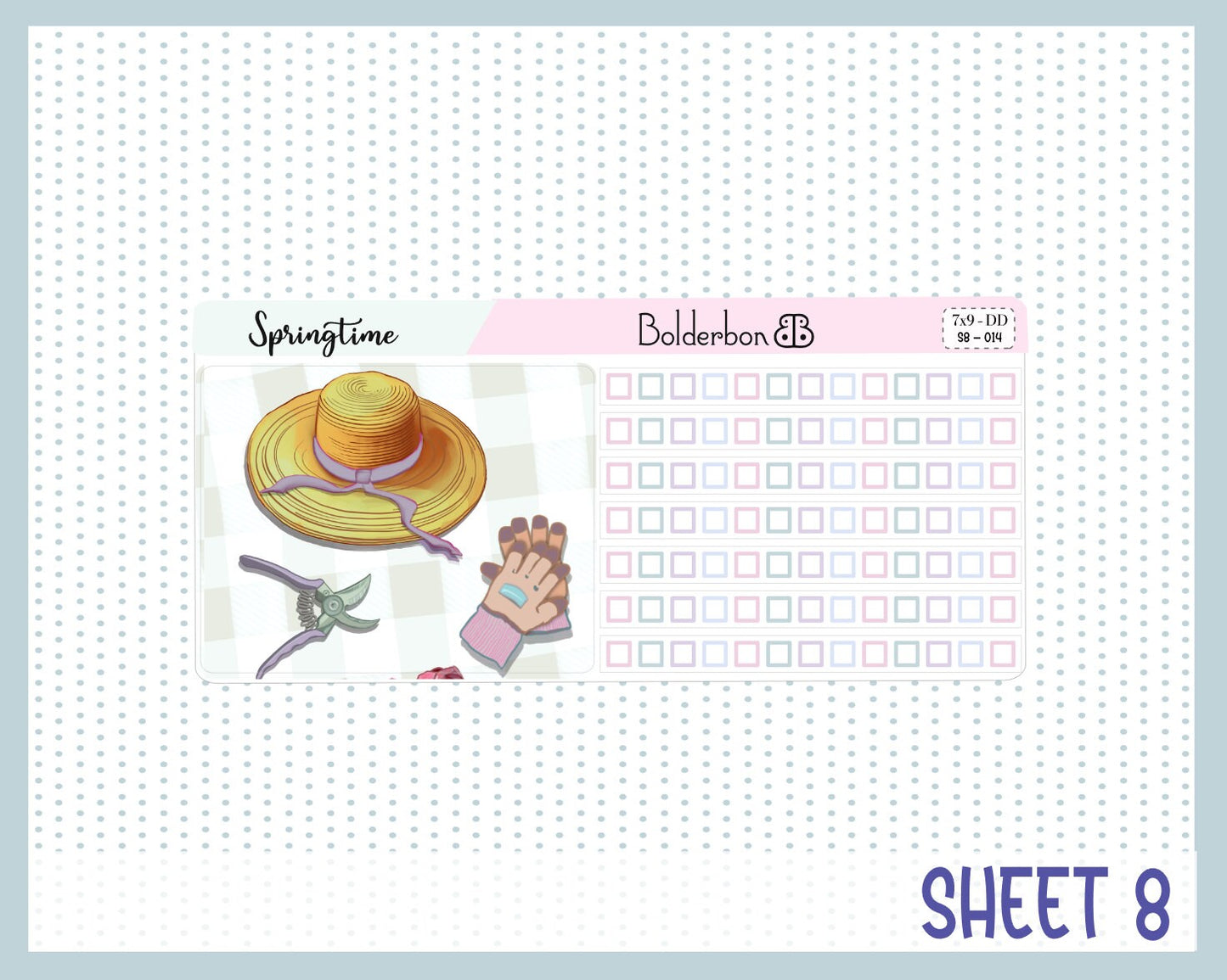 SPRINGTIME "7x9 Daily Duo" || Weekly Planner Sticker Kit for Erin Condren