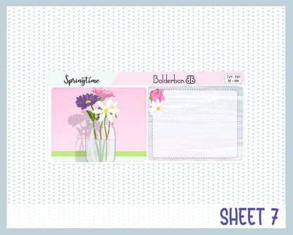 SPRINGTIME "7x9 Daily Duo" || Weekly Planner Sticker Kit for Erin Condren