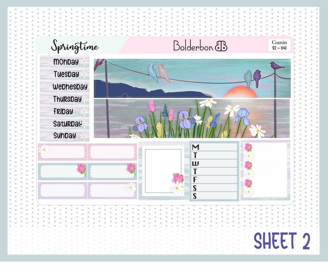 SPRINGTIME || Hobonichi Cousin Planner Sticker Kit