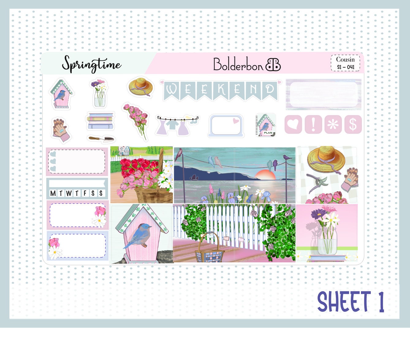 SPRINGTIME || Hobonichi Cousin Planner Sticker Kit