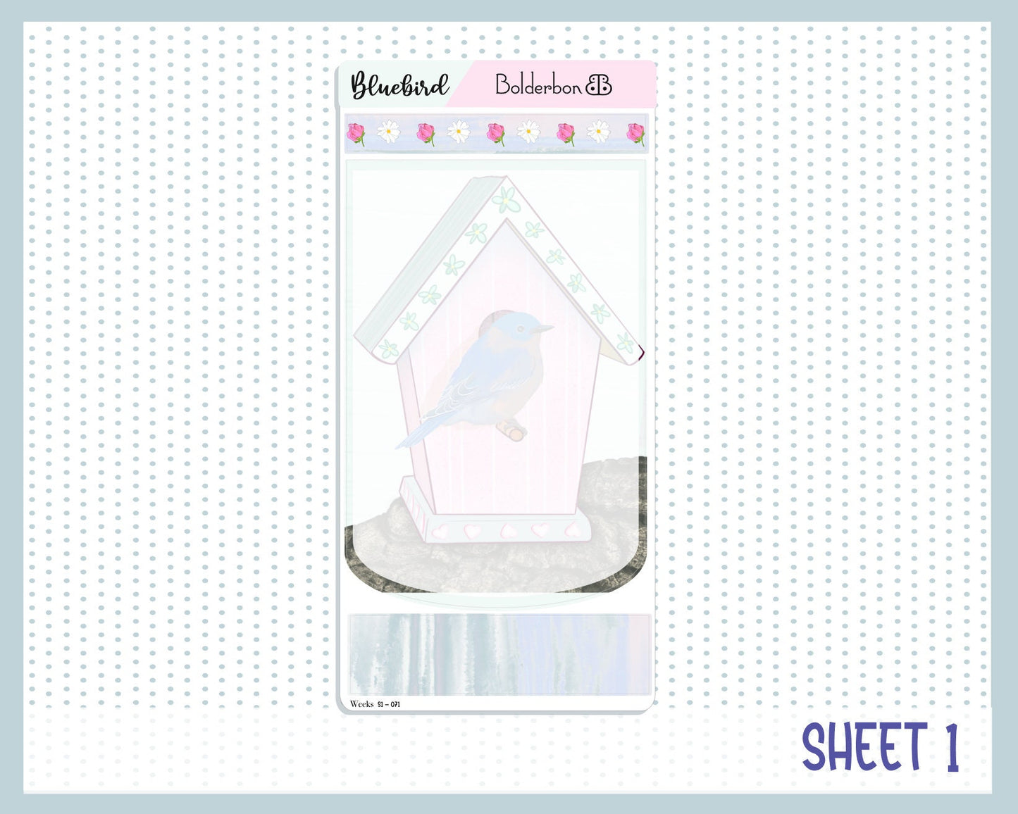 BLUEBIRD || Hobonichi Weeks Planner Sticker Kit