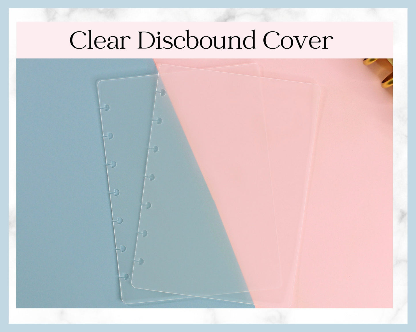 DISCBOUND COVERS Frosted Clear | 7 Hole Punch, Plastic, Sticker Album, Planner, B6 Size