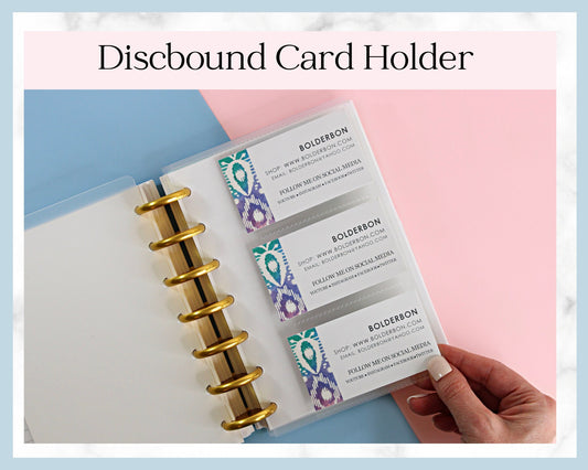 DISCBOUND CARD HOLDER || 7 Hole Punch, 6 Card Slots, Plastic, Planner, Notebook, Sticker Album, B6 Size