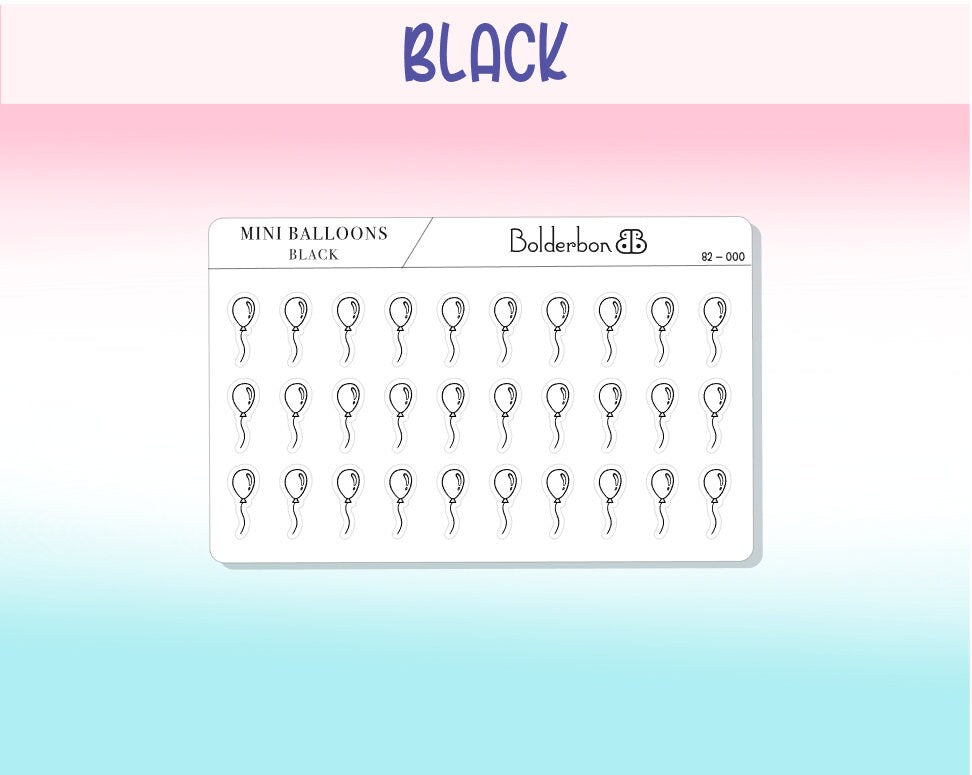 BALLOON ICONS || Clear or White Matte Planner Stickers
