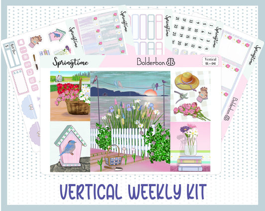 SPRINGTIME || 7x9 Vertical Planner Sticker Kit