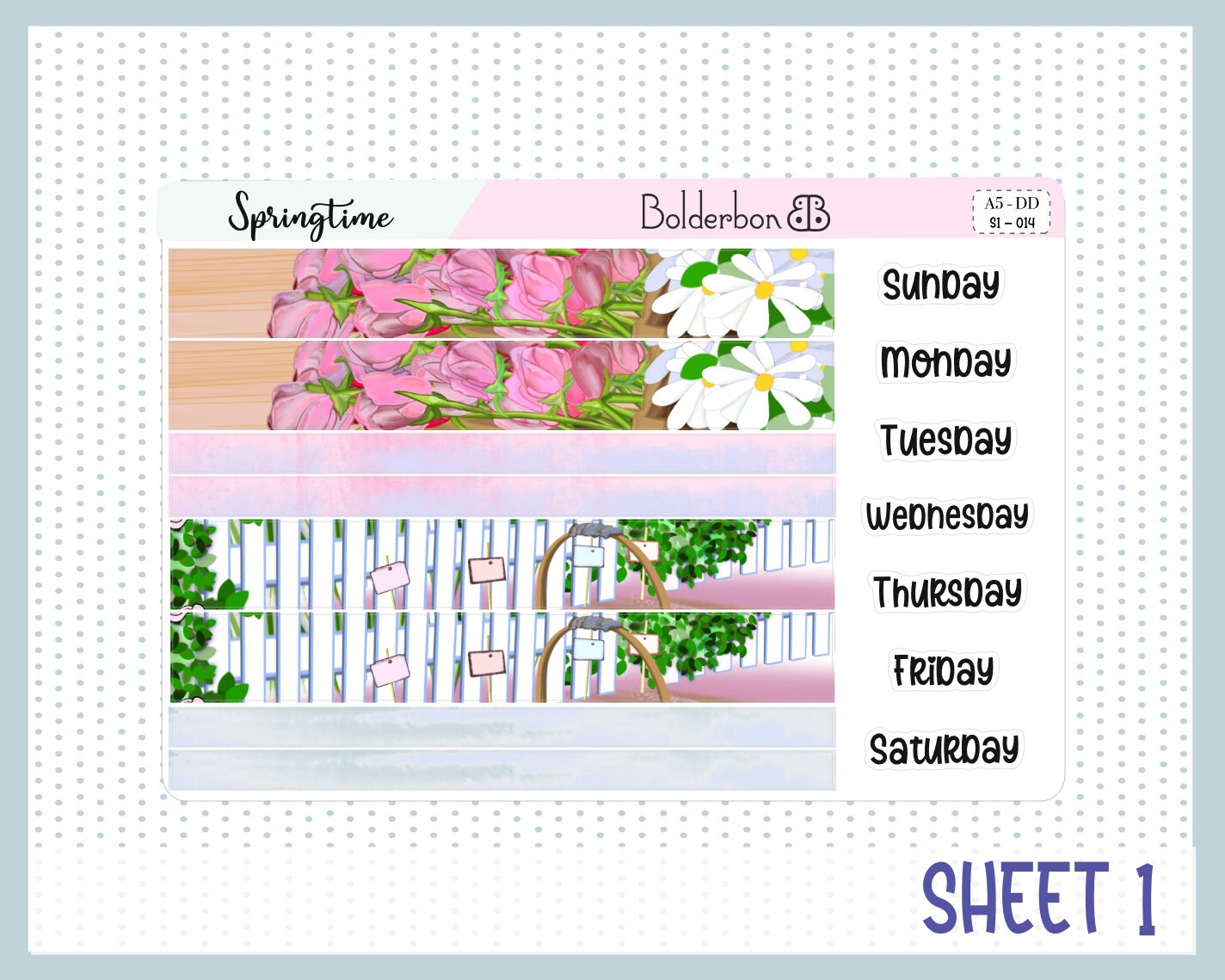 SPRINGTIME || A5 Daily Duo Planner Sticker Kit