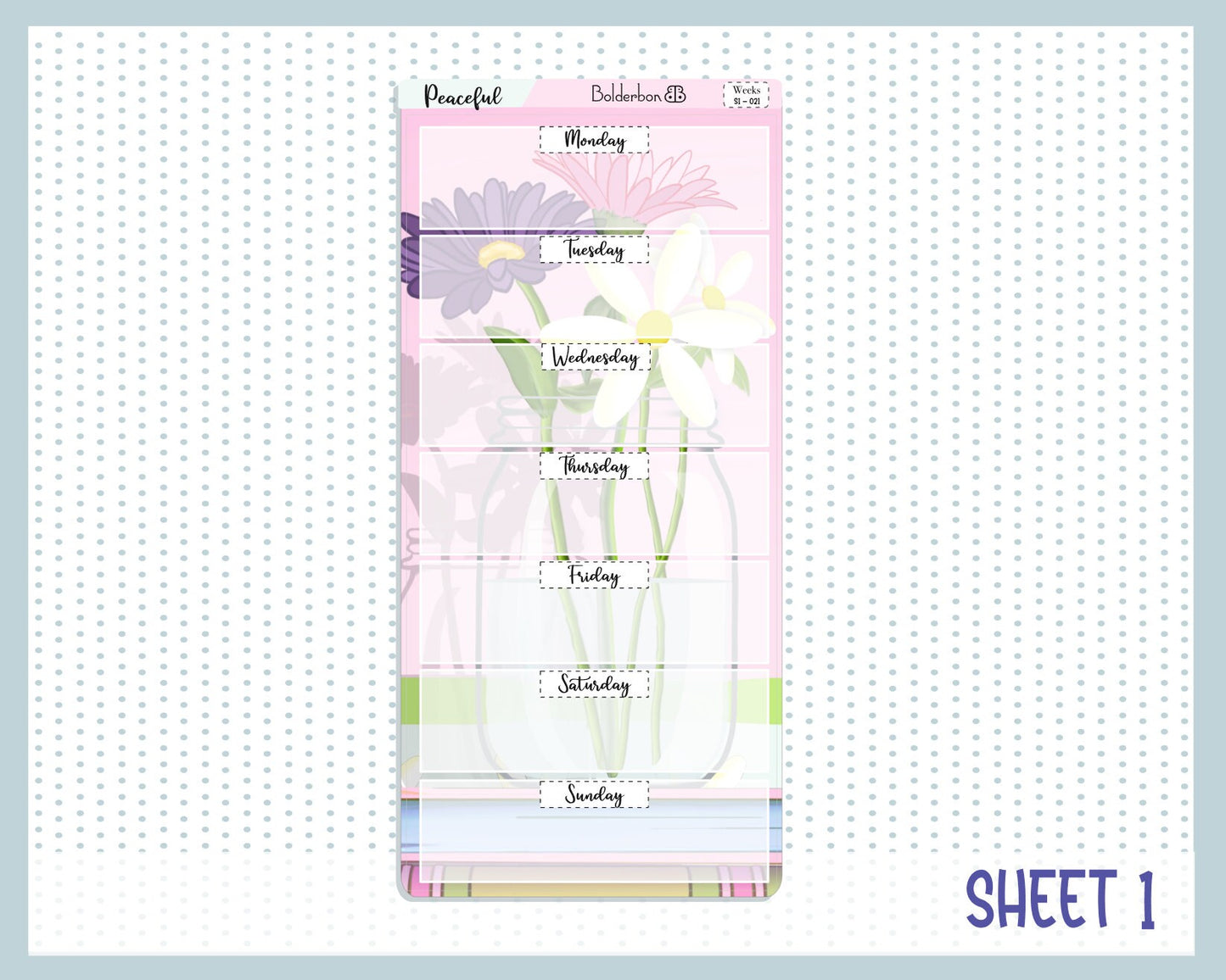 PEACEFUL || Hobonichi Weeks Planner Sticker Kit