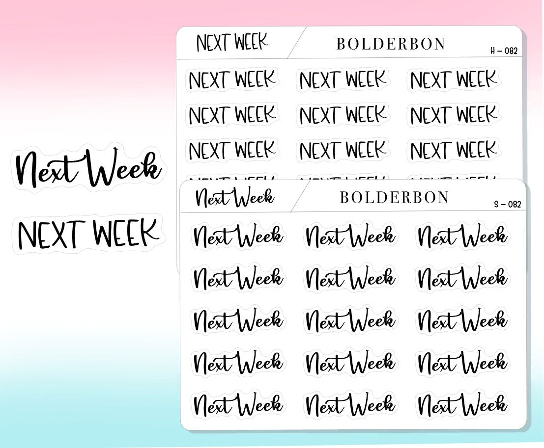 New Week Script NEXT WEEK || Functional Script Stickers, Handwritten Planner Stickers ...