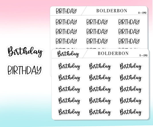 BIRTHDAY || Script Planner Stickers