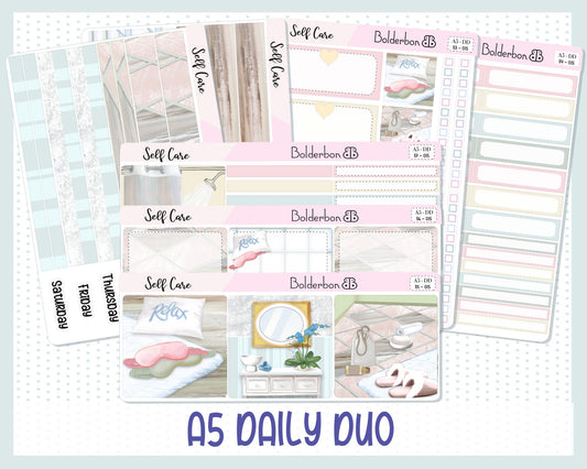 SELF CARE || A5 Daily Duo Planner Sticker Kit