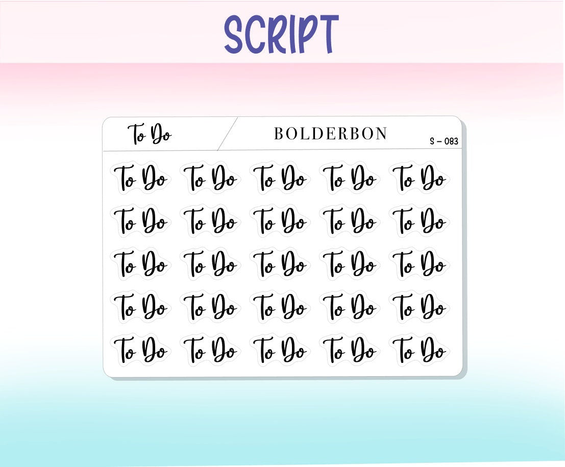 TO DO || Functional Script Stickers