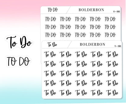 TO DO || Functional Script Stickers