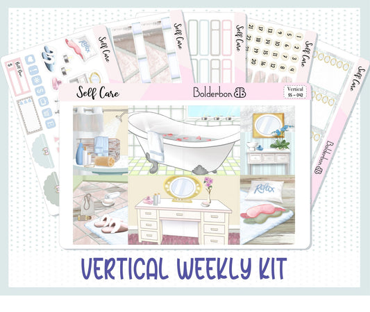 SELF CARE || 7x9 Vertical Planner Sticker Kit