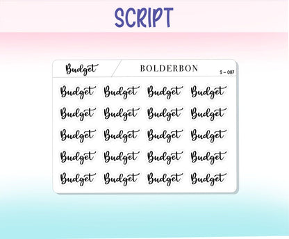 BUDGET || Functional Script Stickers