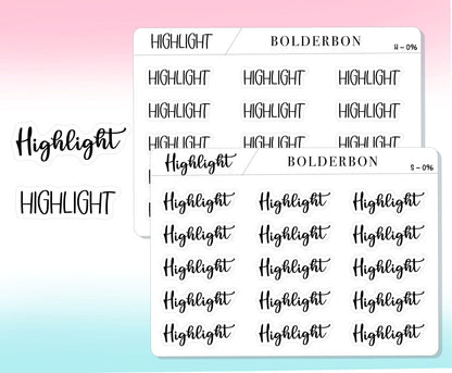 HIGHLIGHT || Functional Script Stickers