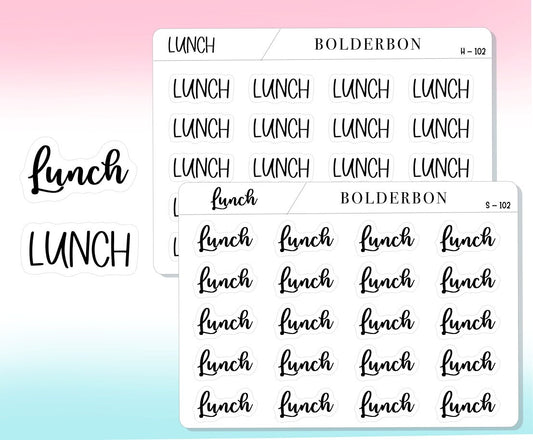 LUNCH || Functional Script Stickers