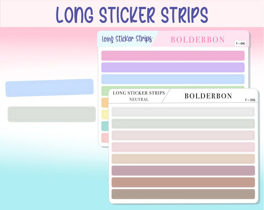 LONG STICKER STRIPS || Functional Planner Stickers
