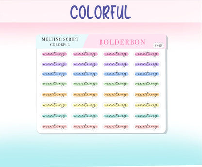 MEETING || Highlighted Script, Clear or Matte White