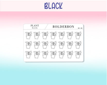 PLANT icons || Planner Stickers, Frosted Clear, Neutral, Minimal, Black, Colorful, Hand Drawn, Mini