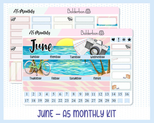 JUNE A5 MONTHLY KIT || Planner Sticker Kit