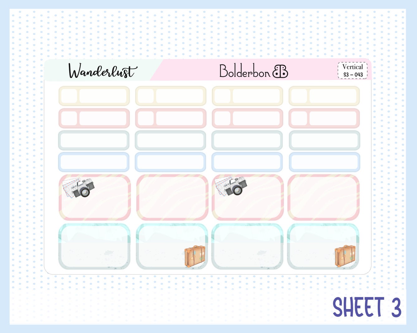 WANDERLUST || 7x9 Vertical Planner Sticker Kit