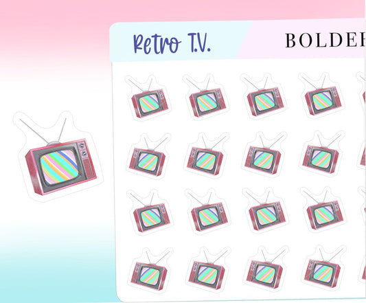 RETRO TV || Planner Stickers, Televison, Movie, TV Show, Functional