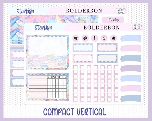 STARFISH || A5 Compact Vertical Planner Sticker Kit