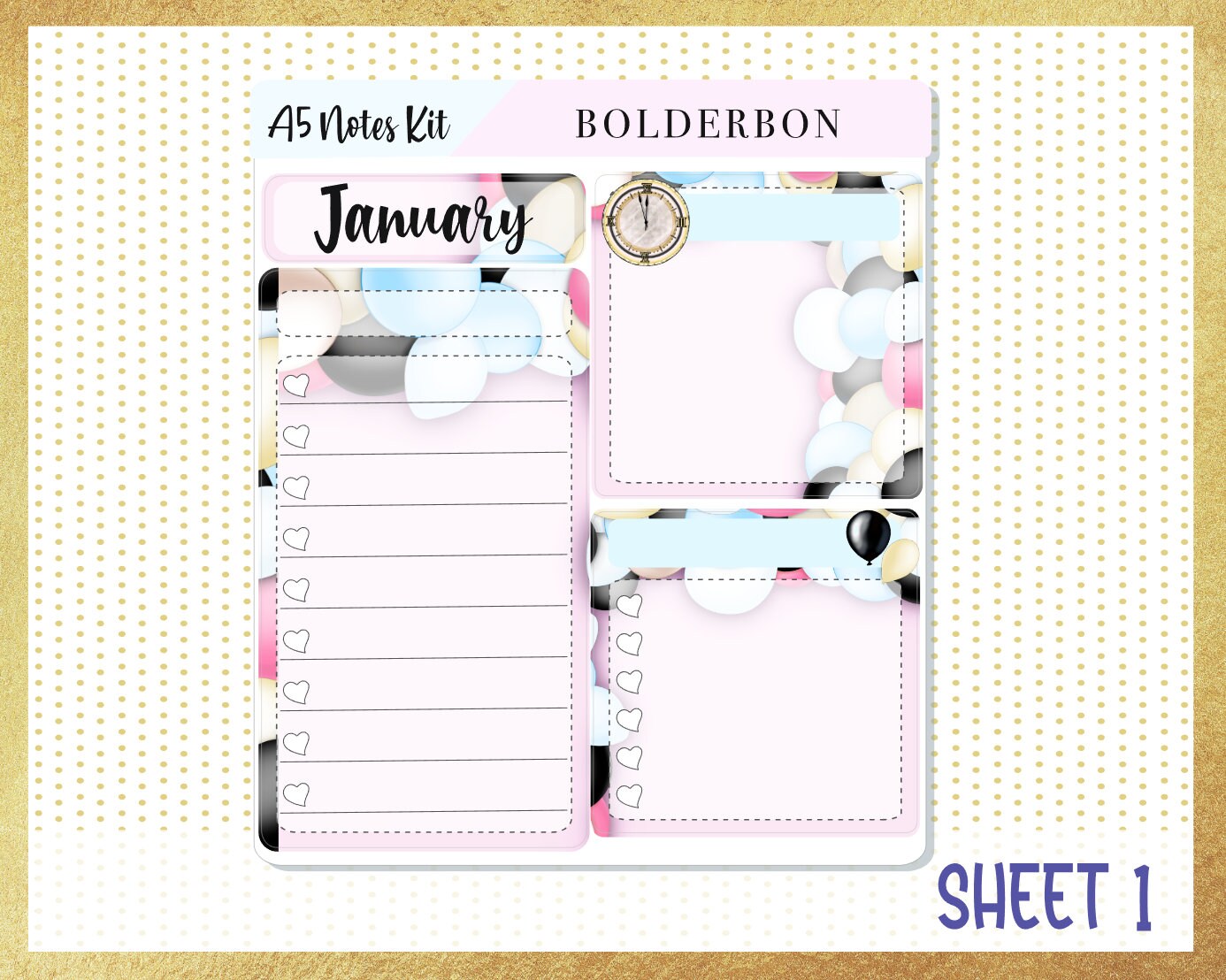 JANUARY A5 NOTES KIT || Planner Sticker Kit