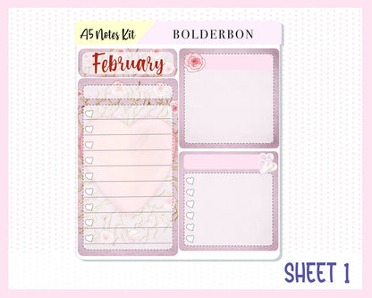FEBRUARY A5 NOTES KIT || Planner Sticker Kit