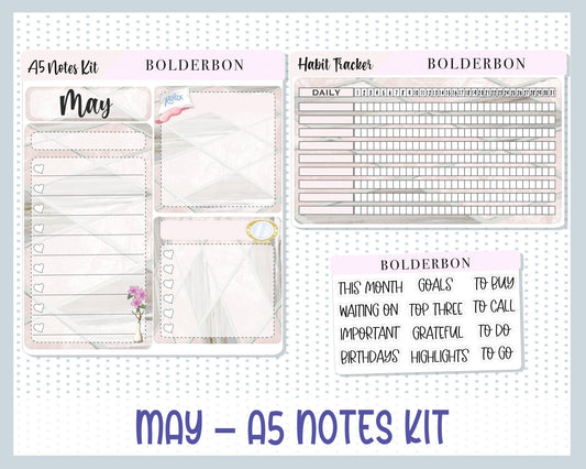 MAY A5 NOTES KIT || Planner Sticker Kit