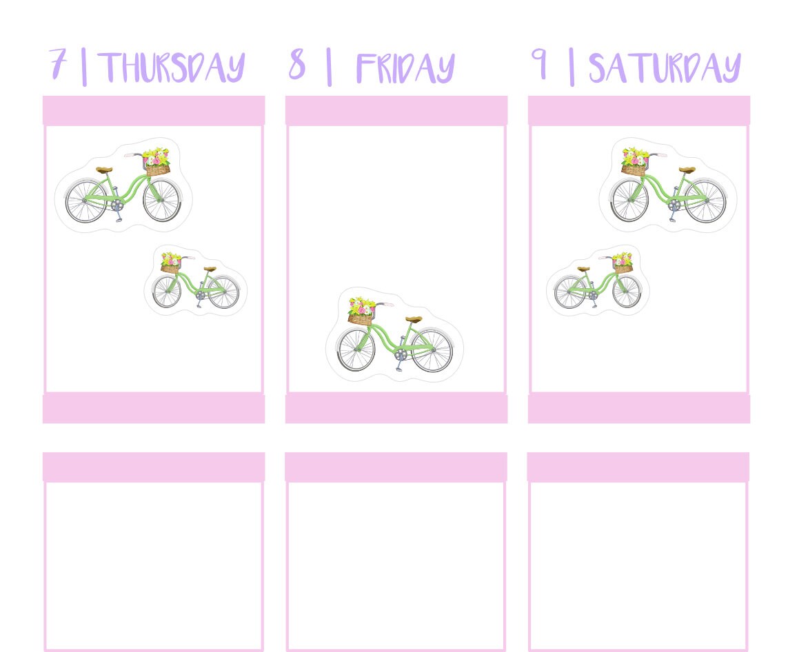 BICYCLE || Planner Stickers, Bike, Exercise