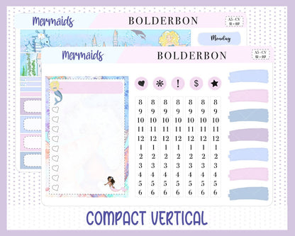 MERMAIDS || A5 Compact Vertical Planner Sticker Kit