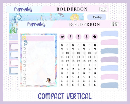 MERMAIDS || A5 Compact Vertical Planner Sticker Kit