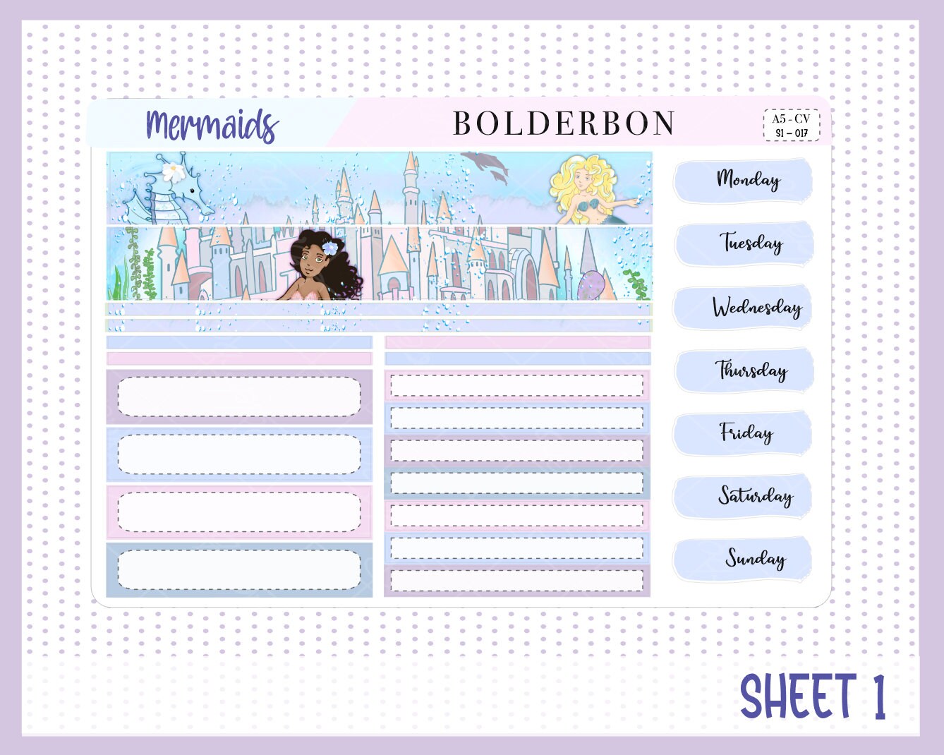MERMAIDS || A5 Compact Vertical Planner Sticker Kit
