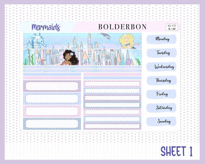 MERMAIDS || A5 Compact Vertical Planner Sticker Kit