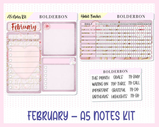 FEBRUARY A5 NOTES KIT || Planner Sticker Kit