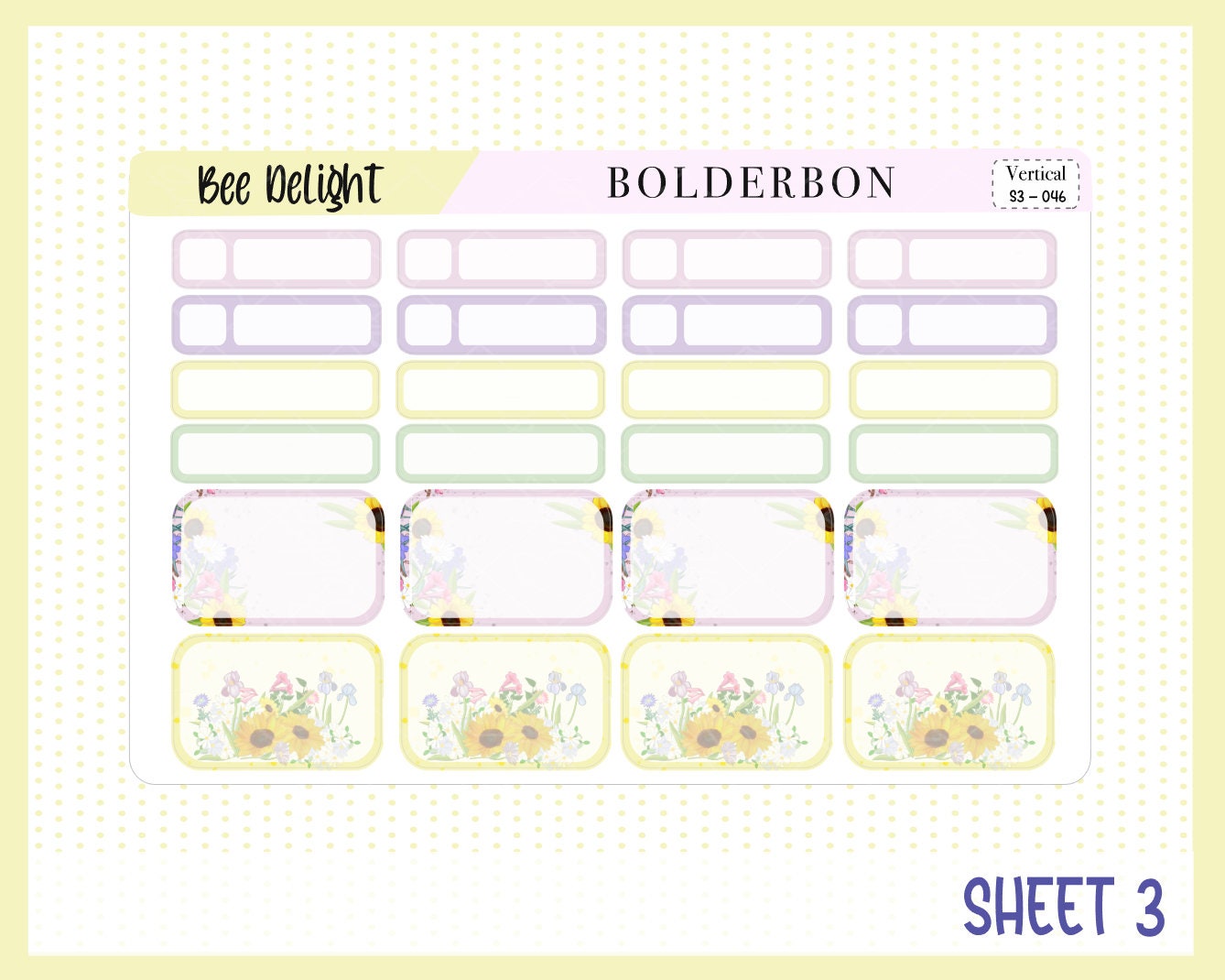 BEE DELIGHT || 7x9 Vertical Planner Sticker Kit