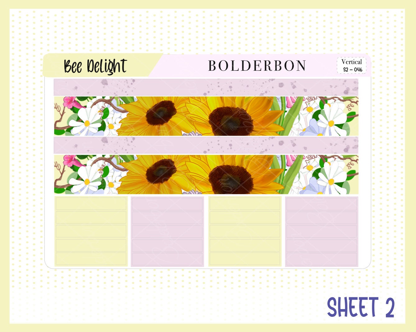 BEE DELIGHT || 7x9 Vertical Planner Sticker Kit