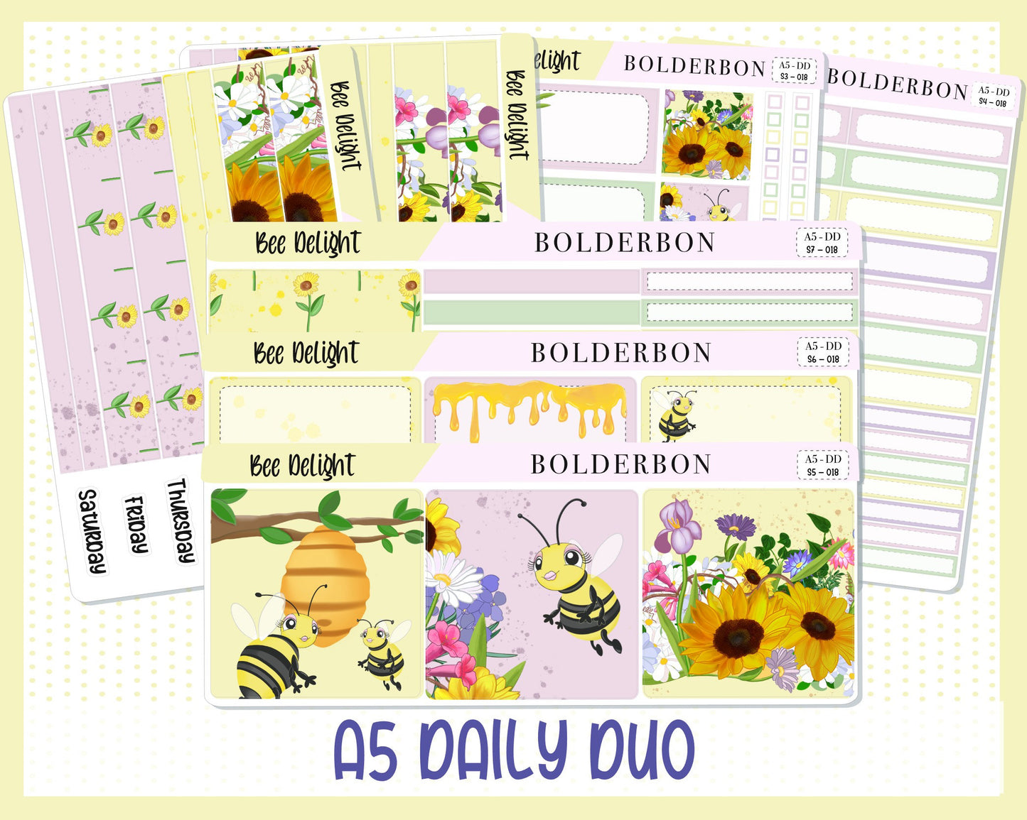 BEE DELIGHT || A5 Daily Duo Planner Sticker Kit