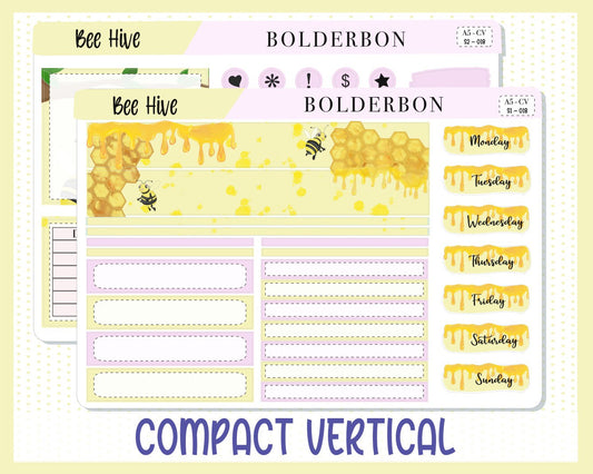 BEE HIVE || A5 Compact Vertical Planner Sticker Kit