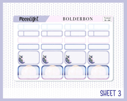 MOONLIGHT || 7x9 Vertical Planner Sticker Kit