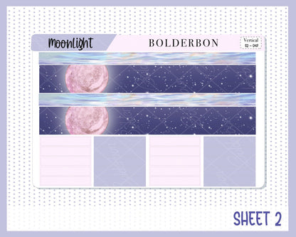 MOONLIGHT || 7x9 Vertical Planner Sticker Kit