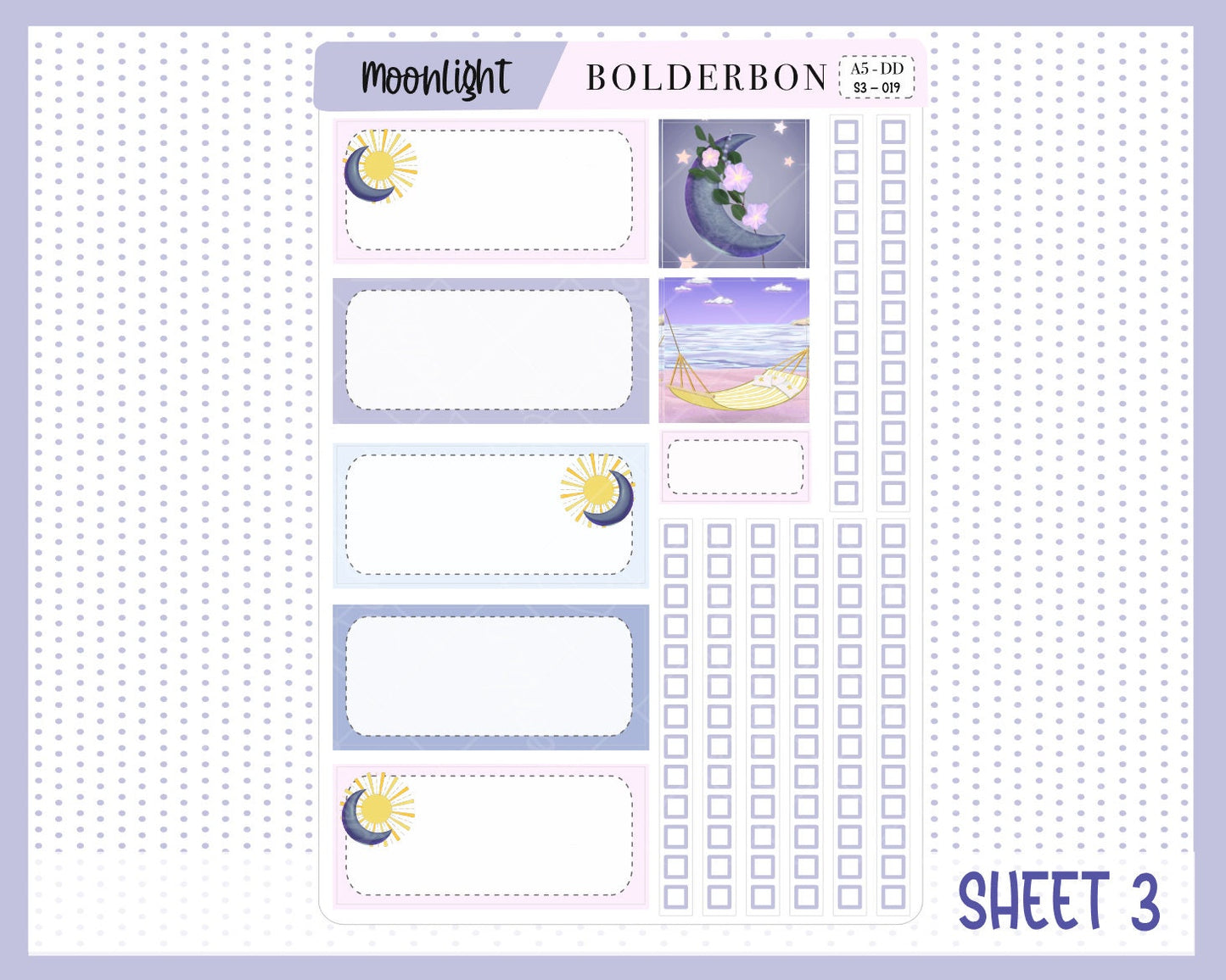 MOONLIGHT || A5 Daily Duo Planner Sticker Kit