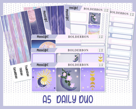 MOONLIGHT || A5 Daily Duo Planner Sticker Kit