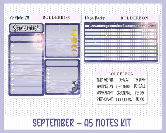 SEPTEMBER A5 NOTES KIT || Planner Sticker Kit