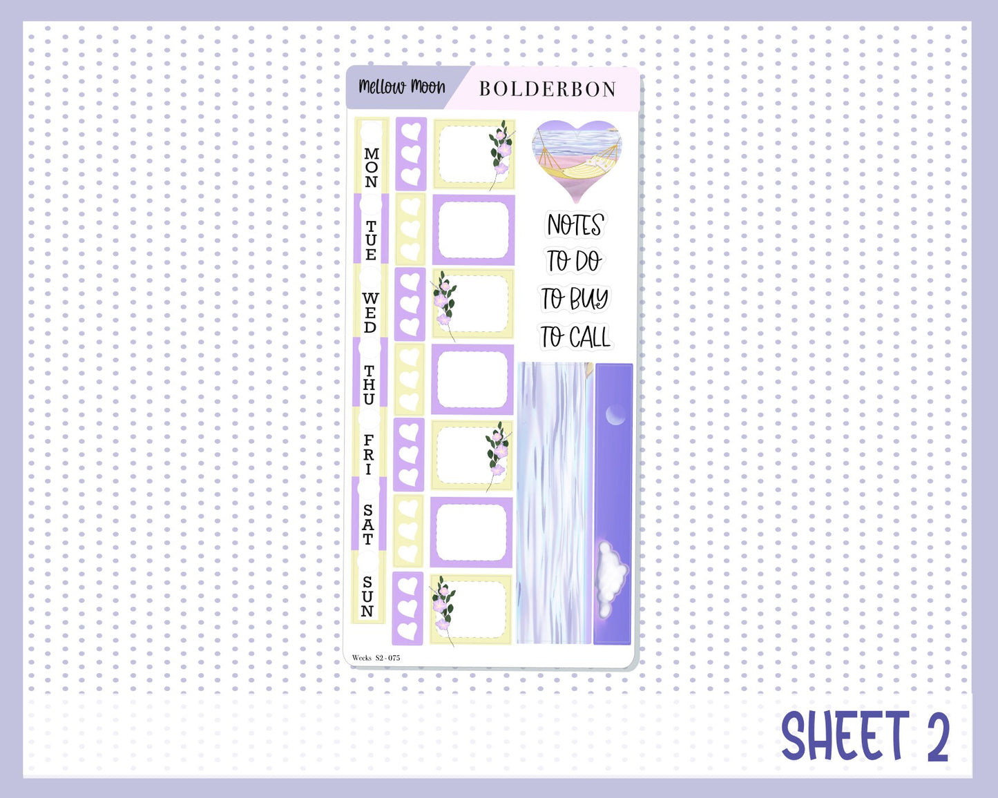 MELLOW MOON || Hobonichi Weeks Planner Sticker Kit