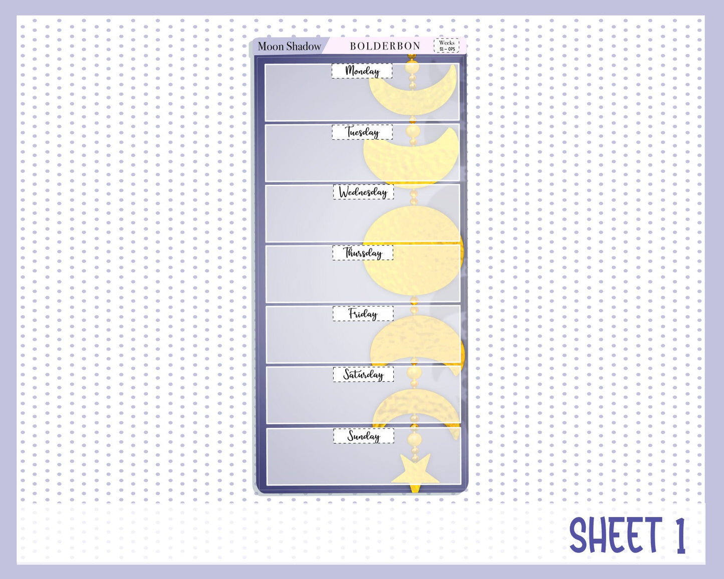 MOON SHADOW || Hobonichi Weeks Planner Sticker Kit
